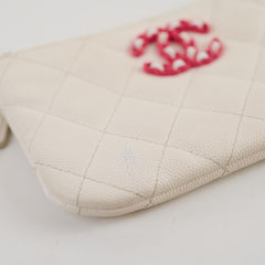 Chanel Caviar O Case White