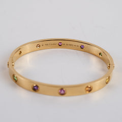 35661 Cartier Classic Love 10 Rainbow Bracelet Yellow Gold Size 16