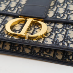 Christian Dior 30 Montaigne Bag Blue Dior Oblique Jacquard