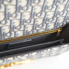 Christian Dior 30 Montaigne Bag Blue Dior Oblique Jacquard