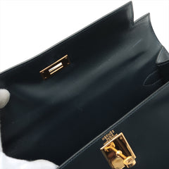 Hermes Kelly 28 Vintage Box Calf Blue Indigo - Stamp Square A 1997
