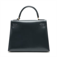 Hermes Kelly 28 Vintage Box Calf Blue Indigo - Stamp Square A 1997