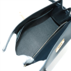 Hermes Kelly 28 Vintage Box Calf Blue Indigo - Stamp Square A 1997