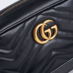Gucci Mini Marmont Matelasse Camera Crossbody Bag Black