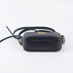 Gucci Mini Marmont Matelasse Camera Crossbody Bag Black