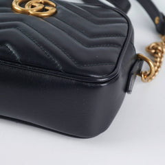 Gucci Mini Marmont Matelasse Camera Crossbody Bag Black