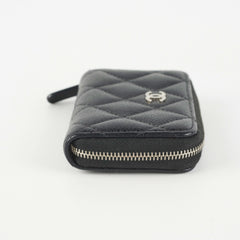 Chanel Quilted Caviar Zip Cardholder Black