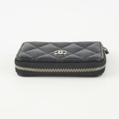 Chanel Quilted Caviar Zip Cardholder Black