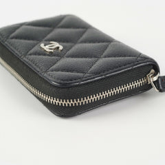 Chanel Quilted Caviar Zip Cardholder Black