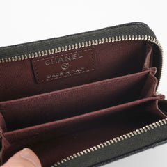 Chanel Quilted Caviar Zip Cardholder Black