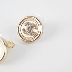 Chanel Earrings Round N5 Diamond Gold