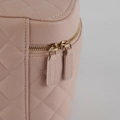 Chanel Caviar Vanity Cosmetic Bag Pink Rose Clair