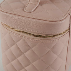 Chanel Caviar Vanity Cosmetic Bag Pink Rose Clair