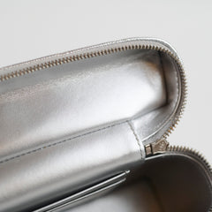 Chanel 2 Ways Shoulder Bag Vanity Case Silver Microchipped