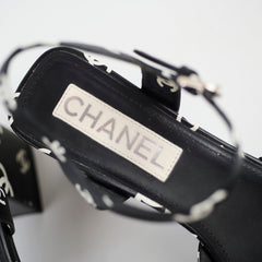 Chanel CC Sandal Heels Black Size 39