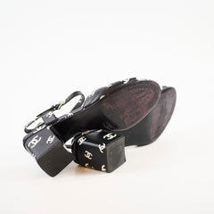 Chanel CC Sandal Heels Black Size 39