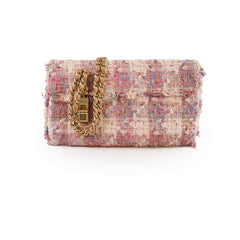 Chanel Tweed Pink Vertical Lock Reissue