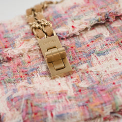 Chanel Tweed Pink Vertical Lock Reissue