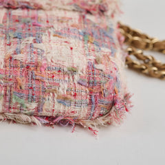 Chanel Tweed Pink Vertical Lock Reissue