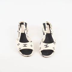 Chanel CC Sandal Slingbacks White Size 39