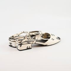 Chanel CC Sandal Slingbacks White Size 39