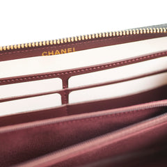 Chanel Classic Long Zip Around wallet Caviar Black