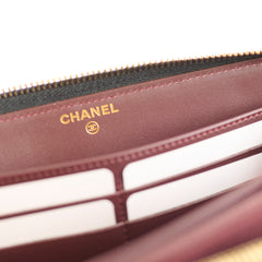 Chanel Classic Long Zip Around wallet Caviar Black