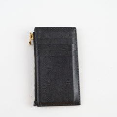 YSL Saint Laurent zip card holder chevron black
