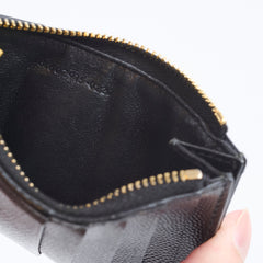 YSL Saint Laurent zip card holder chevron black