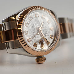 Rolex 179171 Datejust 26mm Meteorite Dial Rose Gold Watch