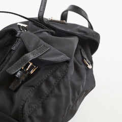 Prada Mini Nylon Chain Backpack Black