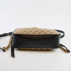 Gucci Medium Marmont Camera Bag GG Supreme Canvas Beige/Black