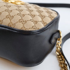 Gucci Medium Marmont Camera Bag GG Supreme Canvas Beige/Black