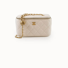 Chanel Pearl Crush Vanity Lambskin White GHW 31 Series