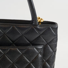 Chanel Medallion Tote Black Caviar 24K Gold
