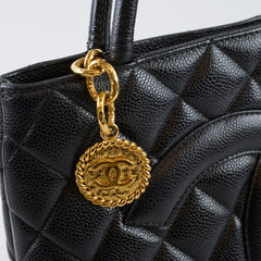 Chanel Medallion Tote Black Caviar 24K Gold