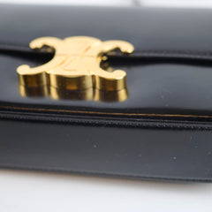 Celine Triomphe Shoulder Bag Leather Black