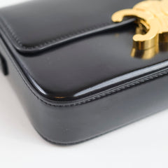 Celine Triomphe Shoulder Bag Leather Black