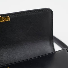 Celine Triomphe Shoulder Bag Leather Black