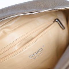 Chanel Chain Luxe Ligne Bowler Bag Grained Metallic Calfskin Bronze