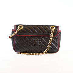 Gucci Gucci Medium GG Marmont Flap Chevron Navy/Red