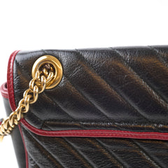 Gucci Gucci Medium GG Marmont Flap Chevron Navy/Red