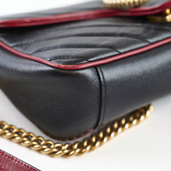 Gucci Gucci Medium GG Marmont Flap Chevron Navy/Red