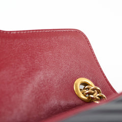 Gucci Gucci Medium GG Marmont Flap Chevron Navy/Red