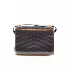 Chanel CC GHW Chevron Flap Calfskin Black
