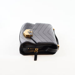 Chanel CC GHW Chevron Flap Calfskin Black