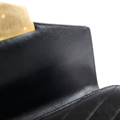 Chanel CC GHW Chevron Flap Calfskin Black