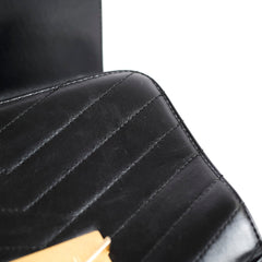 Chanel CC GHW Chevron Flap Calfskin Black