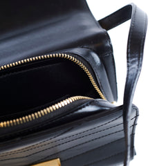 Chanel CC GHW Chevron Flap Calfskin Black