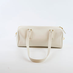 Prada Soft Grain Medium White Shoulder Bag